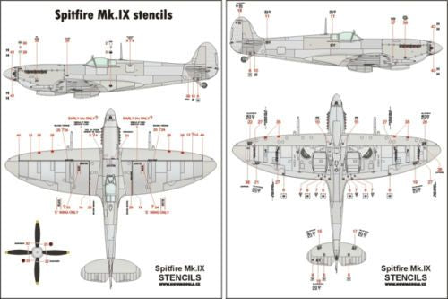 HGW HGW248001 1:48 Supermarine Spitfire Mk.IXc STENCILS