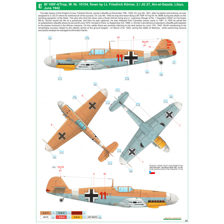 HGW HGW248050 1:48 Messerschmitt Bf-109 "Afrika"
