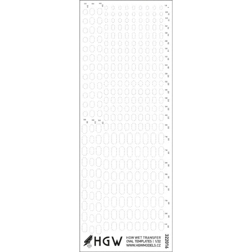 HGW HGW322016 1:32 Oval Templates