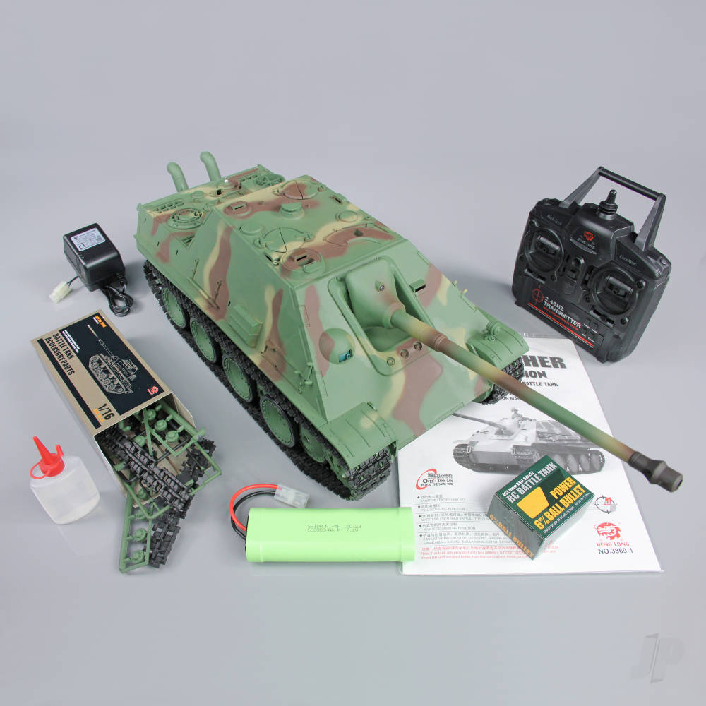 Henglong 1:16 German Jagdpanther with Infrared Battle System (2.4GHz + Shooter + Smoke + Sound) 3869-1B