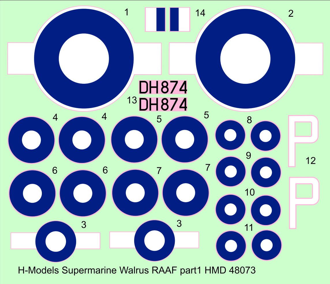 H-Model Decals HMD48073 Walrus Mk.I/II/Seagull RAAF Pt 1 1:48
