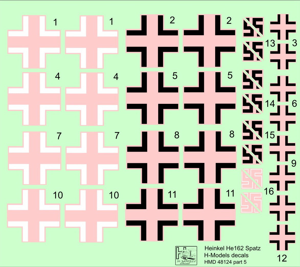 H-Model Decals HMD48124 1:48 He-162A-2 Salamander Pt.5