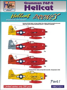 H-Model Decals HMD72011 1:72 Grumman F6F-5 Hellcat Drones, Pt.1