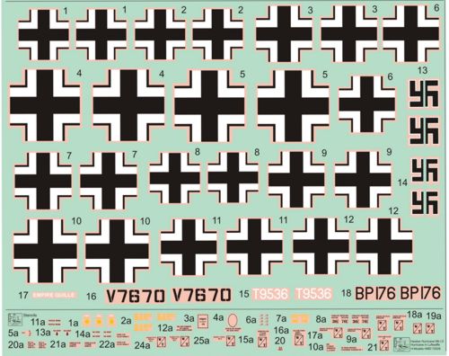 H-Model Decals HMD72028 Hurricane Mk.I/IIC Luftwaffe Service 1:72