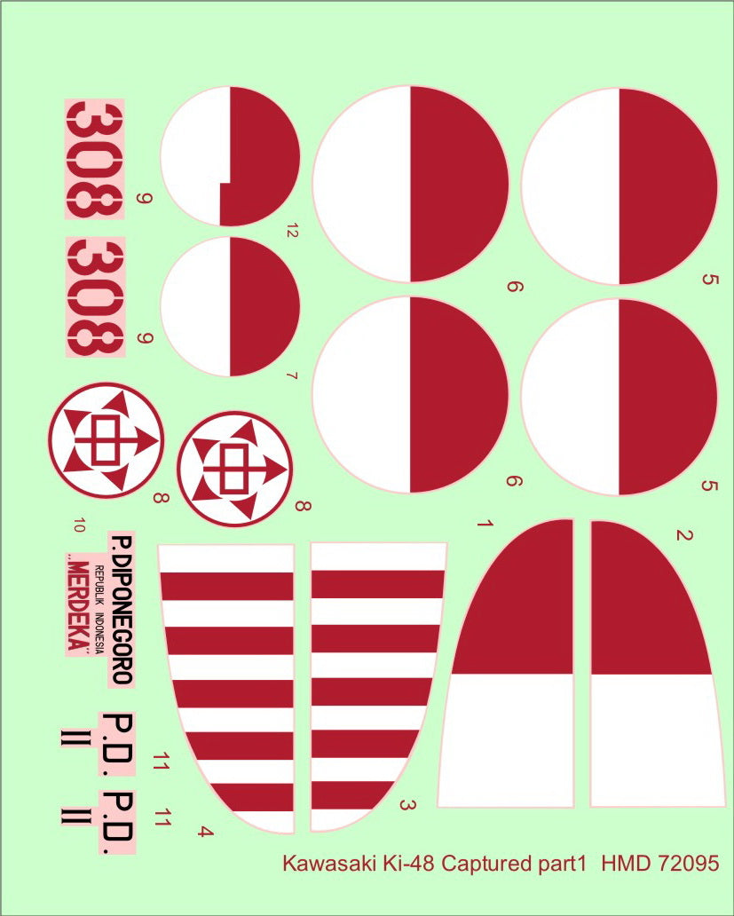 H-Model Decals HMD72095 1:72 Kawasaki Ki-48-II Captured Lilys, Pt.1