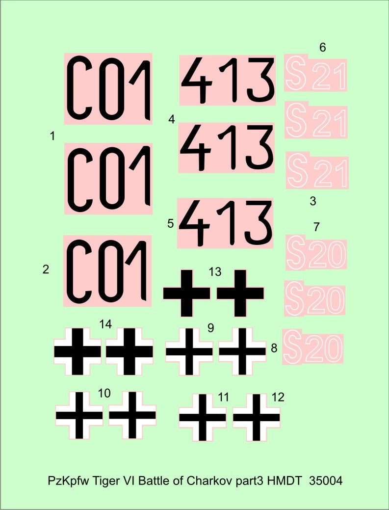 H-Model Decals HMT35004 1:35 Pz.Kpfw.VI Tiger I Battle of Kharkov