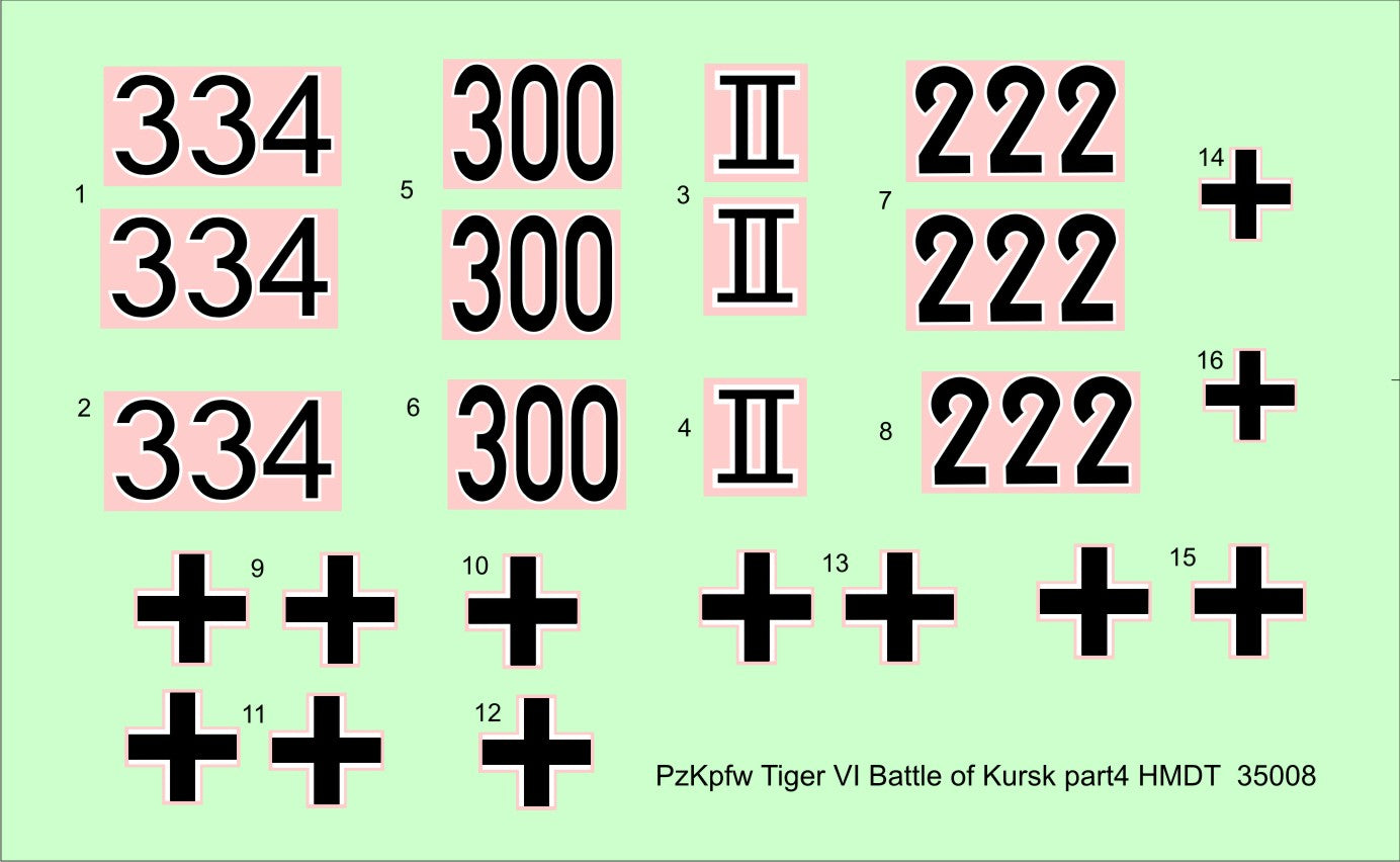 H-Model Decals HMT35008 1:35 Pz.Kpfw.VI Tiger I Battle of Kursk