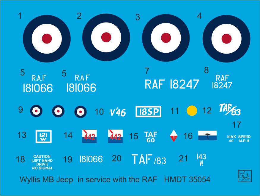 H-Model Decals HMT35054 1:35 Willys Jeep MB/U.S