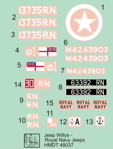 H-Model Decals HMT48037 1:48 Willys Jeep MB/U.S