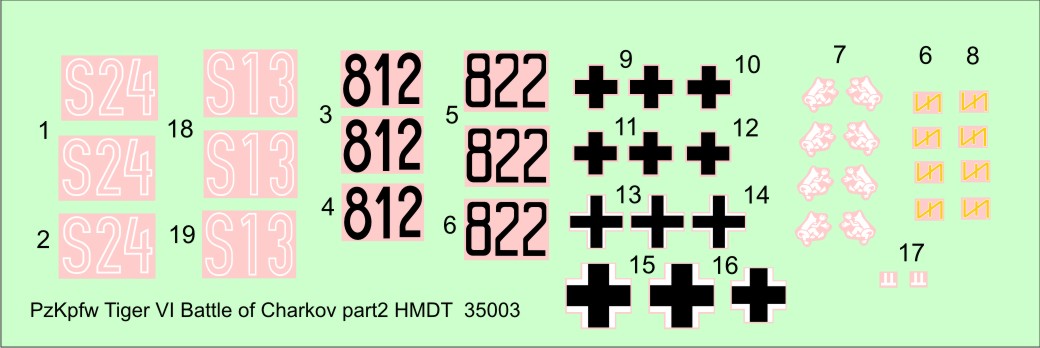 H-Model Decals HMT72003 1:72 Pz.Kpfw.VI Tiger I Battle of Kharkov