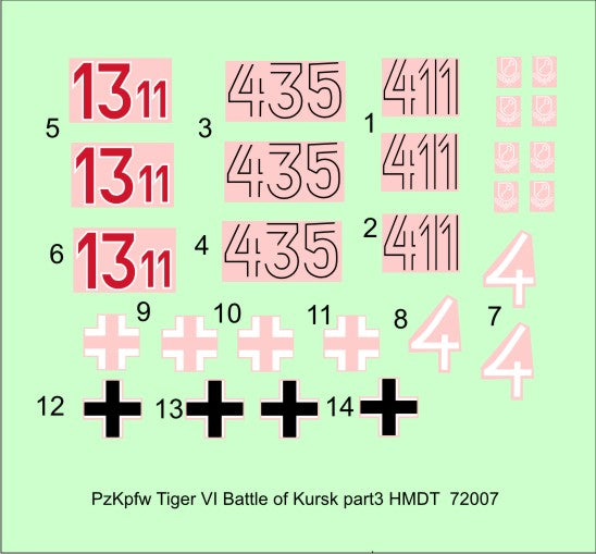 H-Model Decals HMT72007 1:72 Pz.Kpfw.VI Tiger I Battle of Kursk