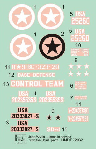 H-Model Decals HMT72032 1:72 Willys Jeep MB/U.S