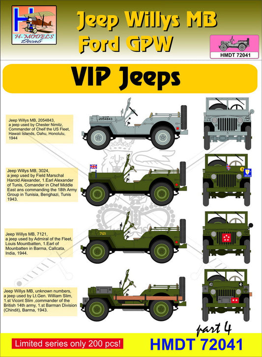 H-Model Decals HMT72041 1:72 Willys Jeep MB/U.S