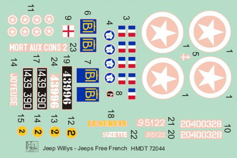 H-Model Decals HMT72044 1:72 Willys Jeep MB/U.S