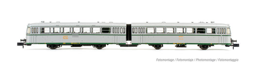 Arnold HN2351 RENFE, 2-unit diesel railcar 591.500, silver livery with UIC markings, ep. IV N Gauge