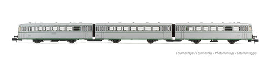 Arnold HN2352 RENFE, 3-unit diesel railcar 591.300, silver livery without UIC markings, ep. III N Gauge