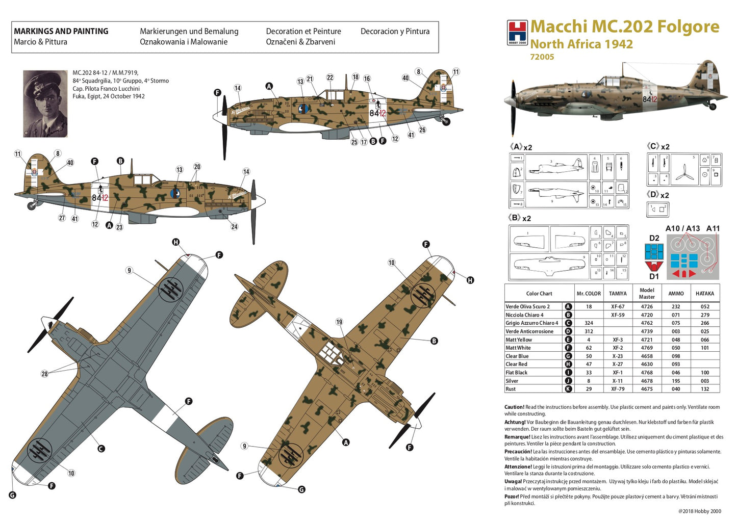 Hobby 2000 H2K72005 Beaufighter Mk.IC & Macchi C.202 1:72