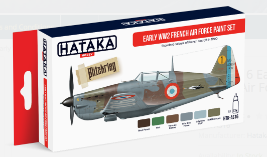 Hataka HTK-AS16 1:48 Early WWII French Air Force paint set