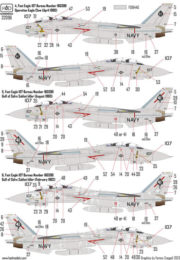 HAD Models HUN32096 1:32 Grumman F-14A Tomcat Black Aces Final Countdown