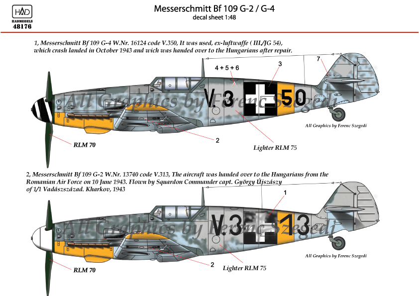 HAD Models HUN48176 1:48 Messerschmitt Bf-109G-2/Bf-109G-4