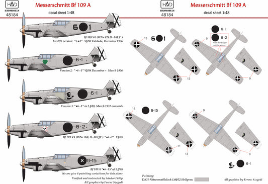 HAD Models HUN48184 1:48 Messerschmitt Bf-109A