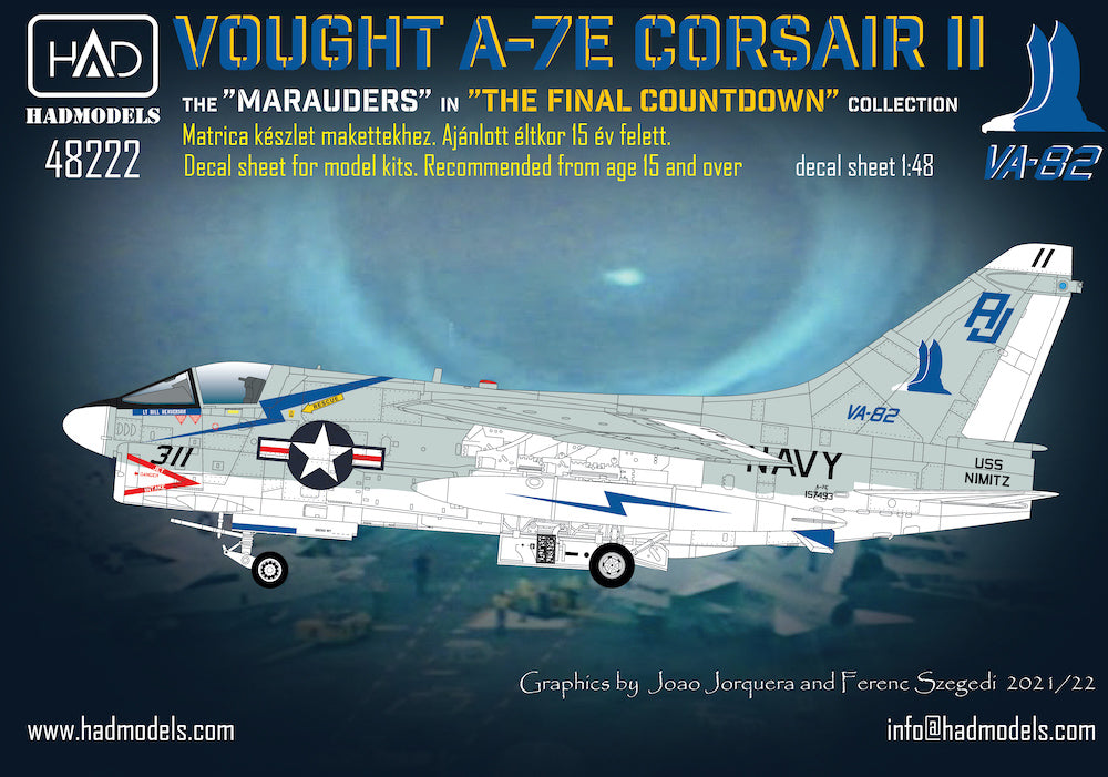 HAD Models HUN48222 1:48 LTV A-7E Corsair VA-82 "Final Countdown" collection