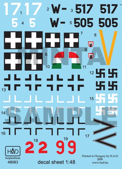 HAD Models HUN72083 1:72 Focke-Wulf Fw-190F-8 red 2; 9; W-517; W-505
