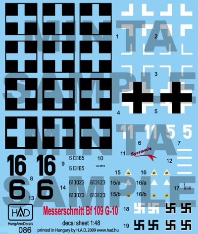 HAD Models HUN72086 1:72 Messerschmitt Bf-109G-10