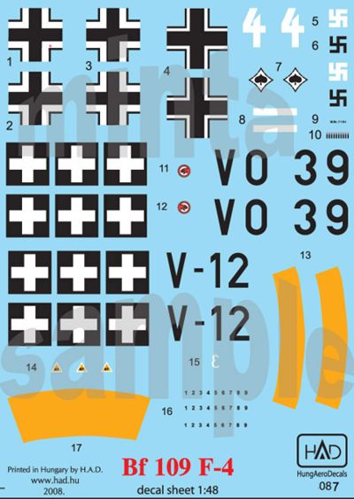 HAD Models HUN72087 1:72 Messerschmitt Bf-109F-4 M