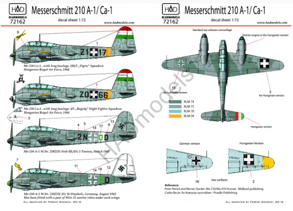 HAD Models HUN72162 1:72 Messerschmitt Me-210 part 1