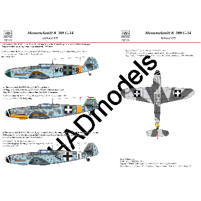 HAD Models HUN72174 1:72 Messerschmitt Bf-109G-14
