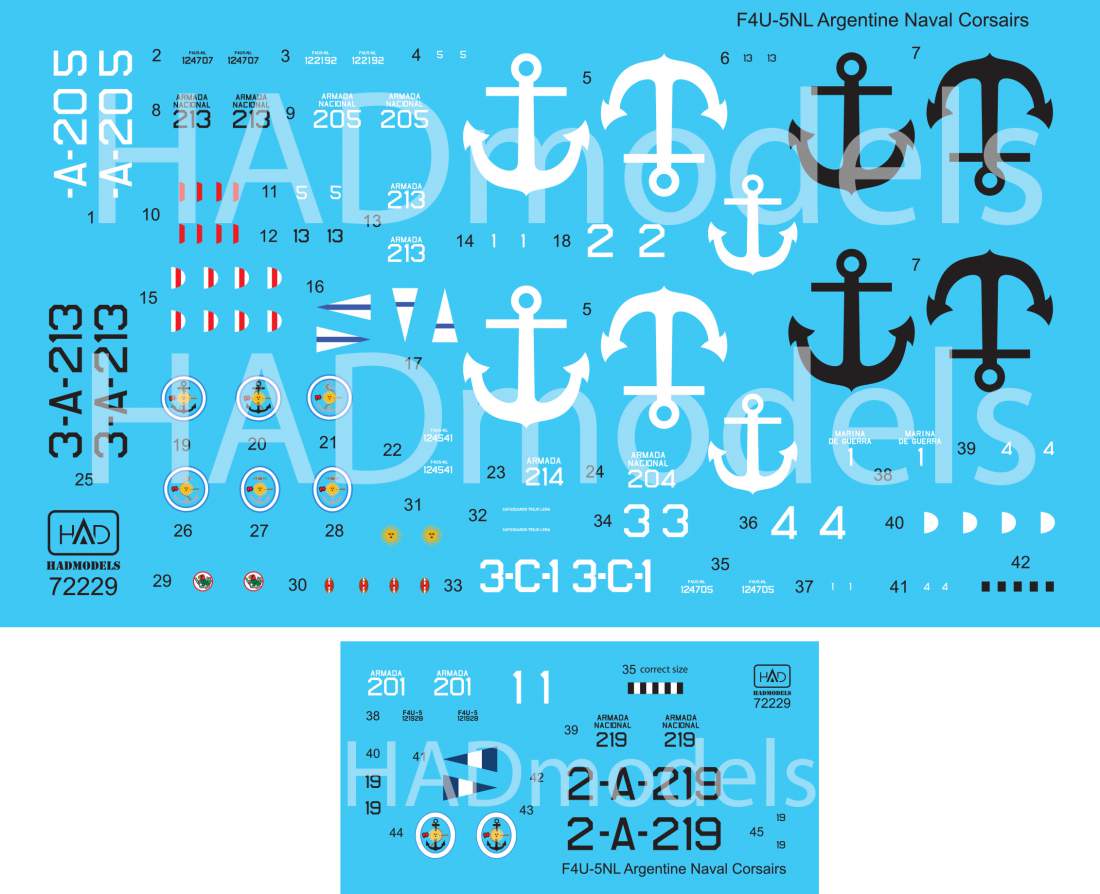 HAD Models HUN72229 1:72 Vought F4U-5NL Argentine Naval Corsairs