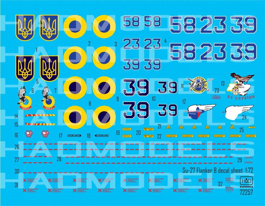 HAD Models HUN72257 1:72 Ukrainian Sukhoi Su-27P1M Flanker B Digital Camouflage