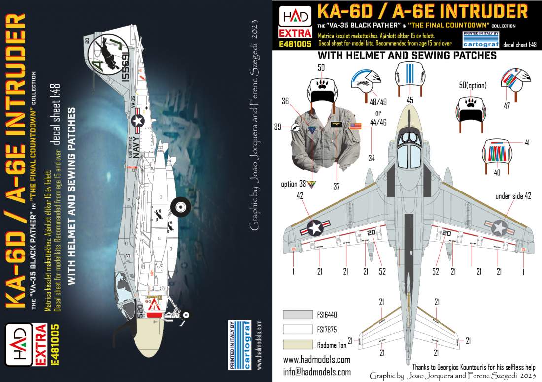 HAD Models HUNE481005 A-6E/KA-6D Intruder VA-35 Final Countdown 1:48