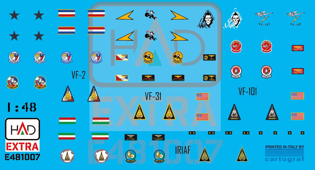 HAD Models HUNE481007 F-14 Tomcat Patches & Helmet Markings 1:48