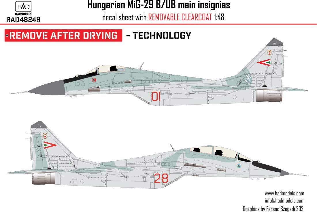 HAD Models HUNRAD48249 1:48 Mikoyan MiG-29B HUNAF old russian [RAD Decals