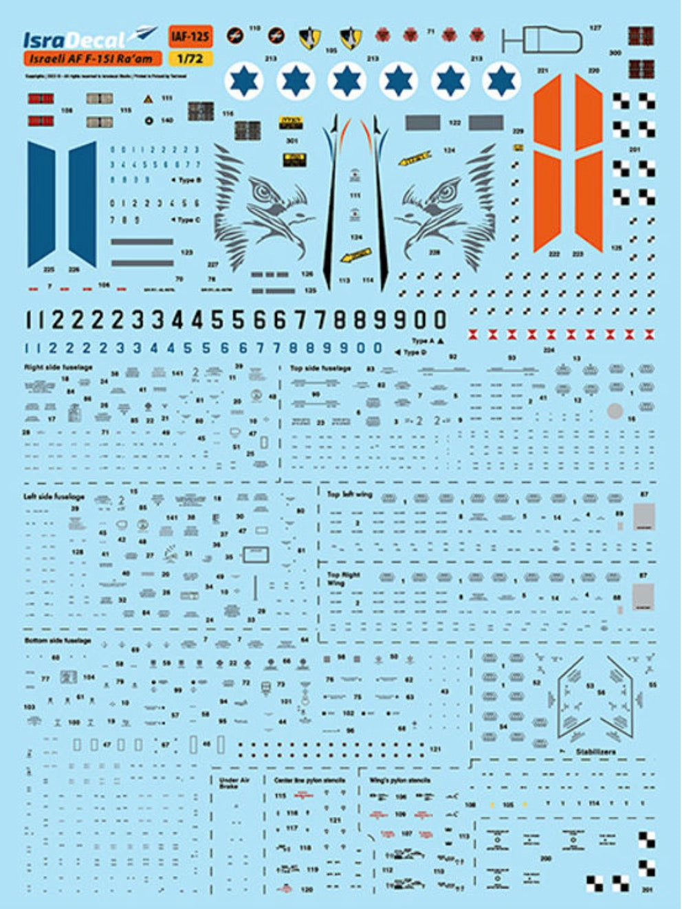 IsraDecal Studio IAF-125 1:72 IAF McDonnell F-15I Eagle'Ra'am'