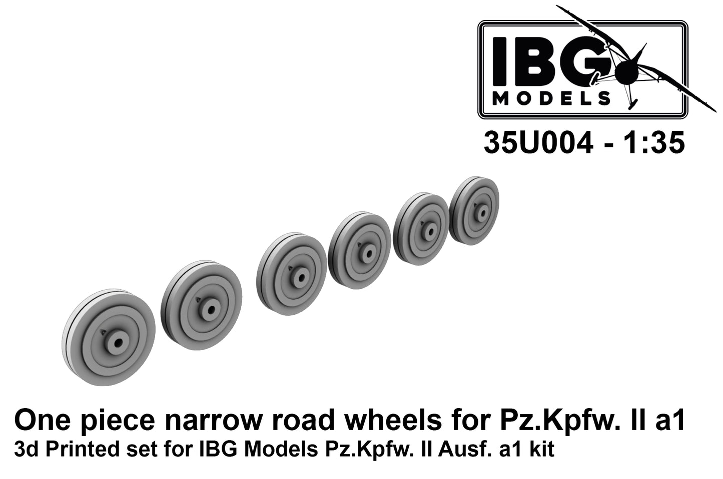 IBG Models IBG35U004 1:35 One piece narrow road wheels for Pz.Kpfw.II Ausf.a1