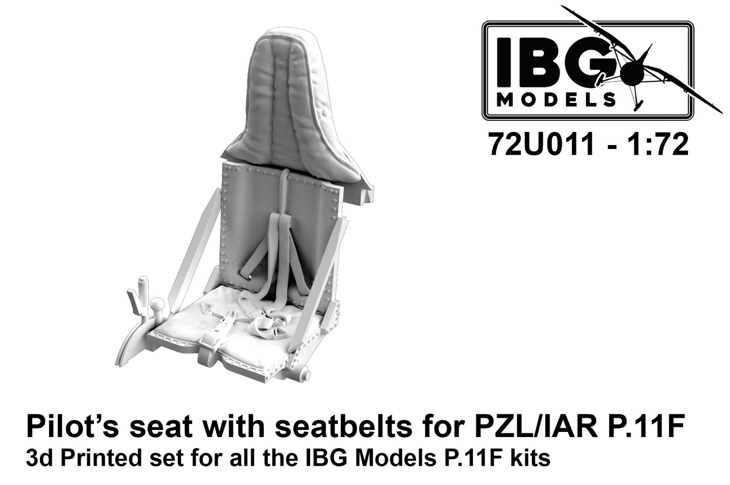 IBG Models IBG72U011 1:72 Pilot's seat with seatbelts for PZL/IAR P.11F