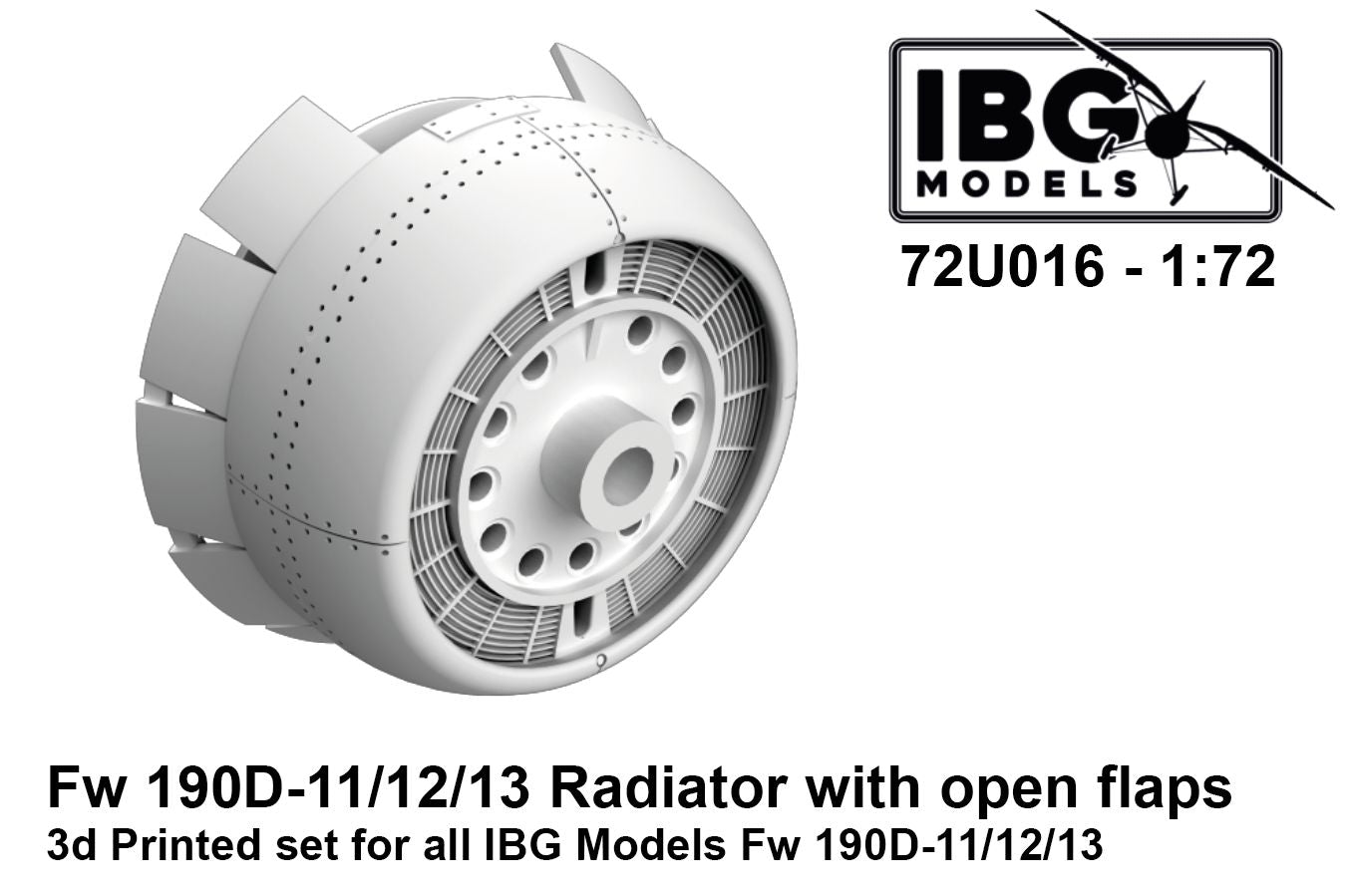 IBG Models IBG72U016 Fw-190D-11/12/13 Radiator Open Flaps 1:72