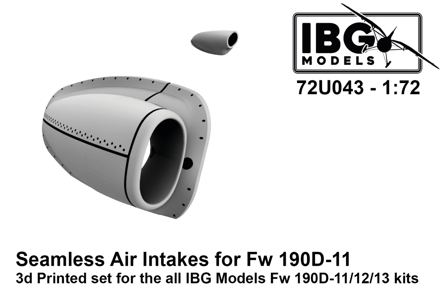 IBG Models IBG72U043 Seamless Air Intakes for Fw-190D-11/12/13 1:72