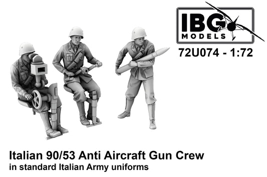 IBG Models IBG72U074 1:72 Italian 90/53 Anti A/C Gun Crew in standard uniforms