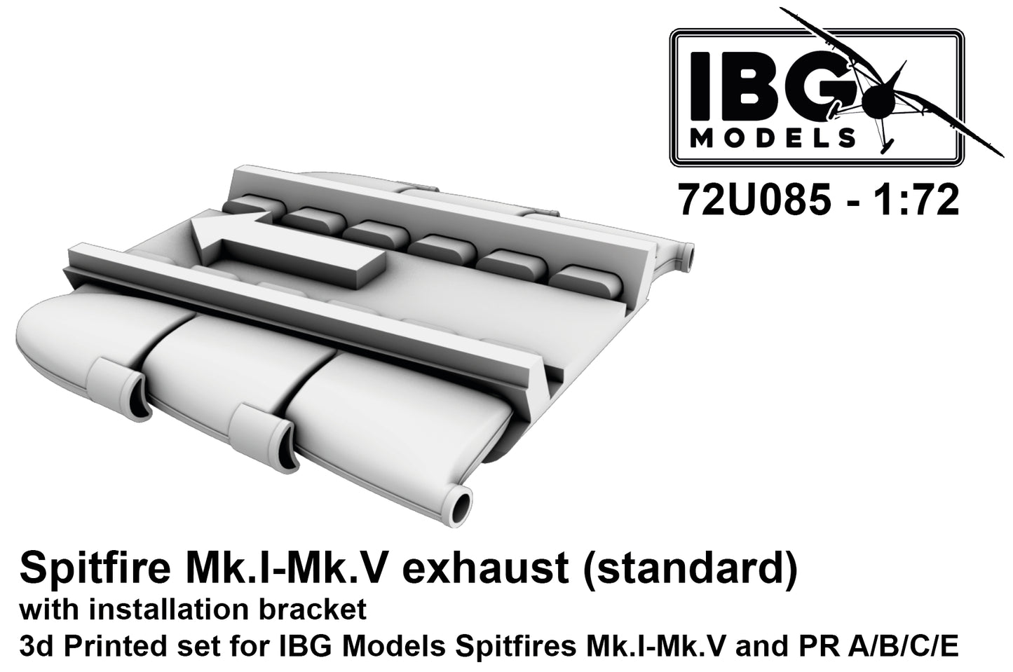 IBG Models IBG72U085 1:72 Spitfire Mk.I-Mk.V & PR Type A/B/C/E exhaust
