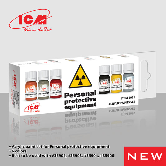ICM UA ICM3035 Personal protective equipment Acrylic paint set x 6 12ml bottles