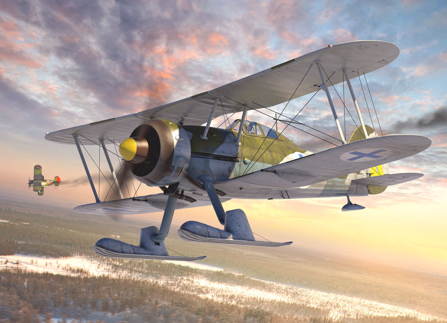 ICM UA ICM32044 1:32 Gloster J-8 Gladiator, WWII Swedish Fighter