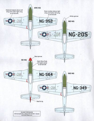 Iliad Design ILD48024 ANG P-51D Mustangs AR, MO, SD, IN 1:48