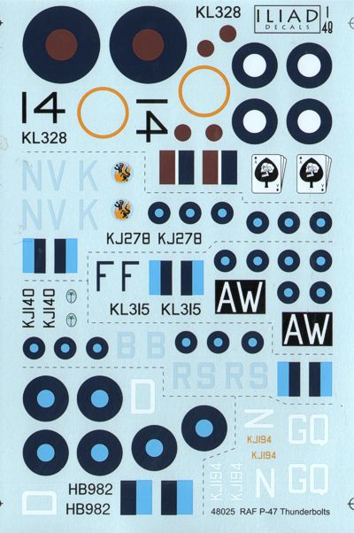 Iliad Design ILD48025 1:48 Republic P-47D Thunderbolt Bubble and Razorbacks