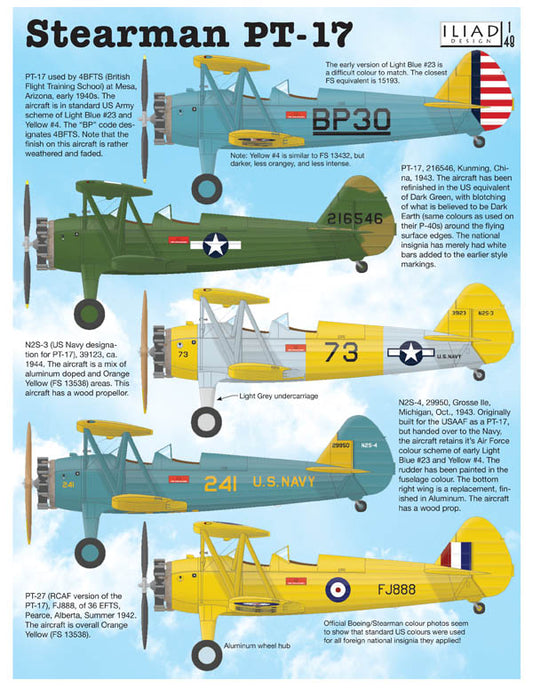 Iliad Design ILD48030 1:48 Stearman PT-17 Kaydet PT-17 used by 4BFTS