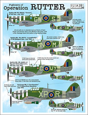 Iliad Design ILD48045 Fighters of Operation Rutter Spitfire/Hurricane 1:48