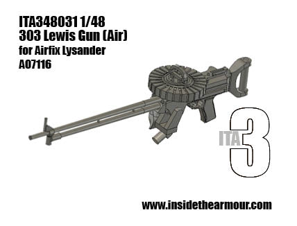 Inside the Armour ITA348031 Lewis .303 Single Mount for Lysander 1:48